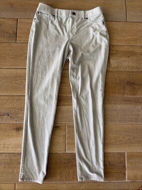 Chico’s Women’s Slim Suede Stretch Pants in Light Gray